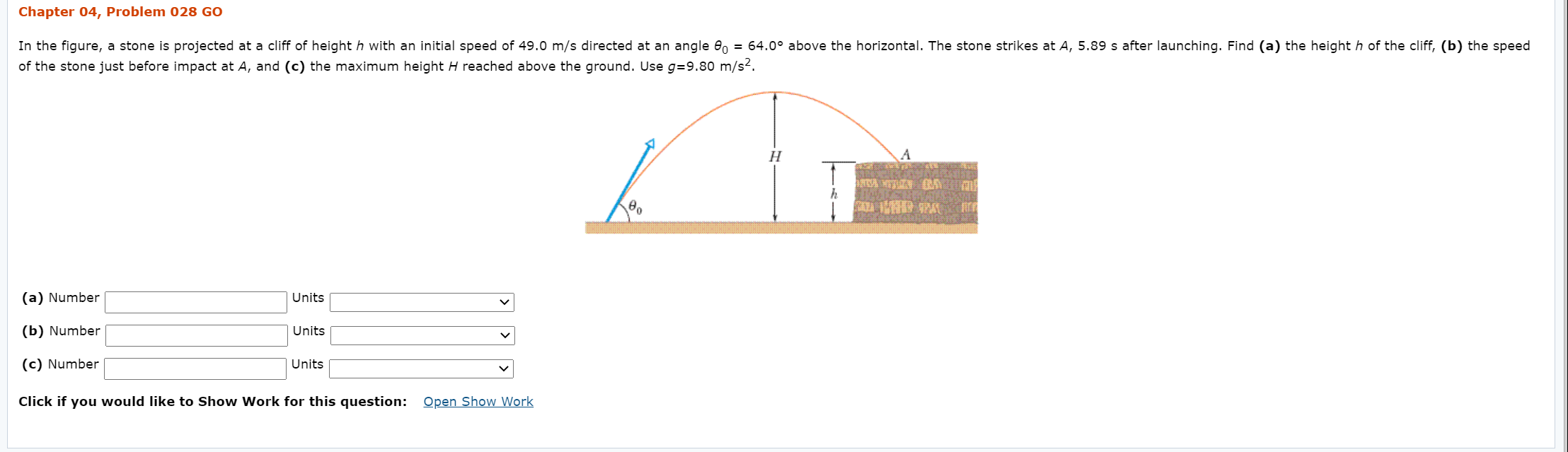 Solved Chapter 04 Problem 028 Go In The Figure A Stone Chegg Com