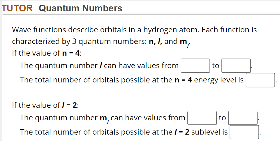 Each Function Is Characterized By 3 Quantum Numbers N L And Ml