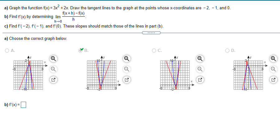 Solved a) Graph the function f(x) = 3x² + 2x. Draw the | Chegg.com