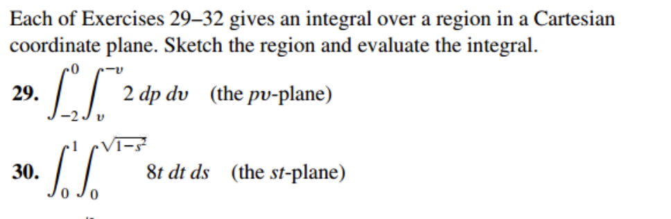 Solved Each of Exercises 29–32 gives an integral over a | Chegg.com