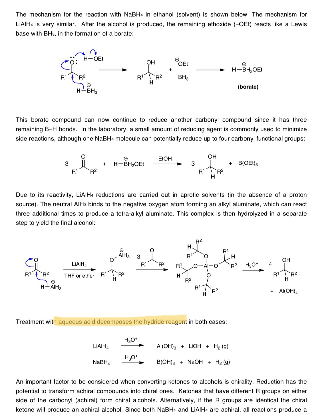 Solved The mechanism for the reaction with NaBH4 in ethanol | Chegg.com