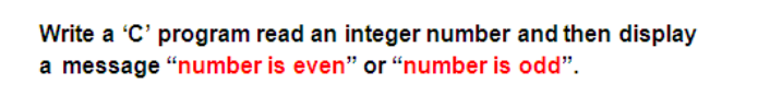 Solved Write a 'C' program read an integer number and then | Chegg.com