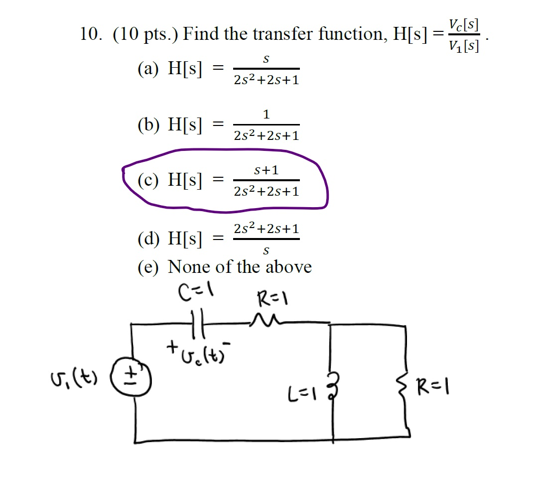 Solved Hi I Am Trying To Find The Transfer Function Whe Chegg Com