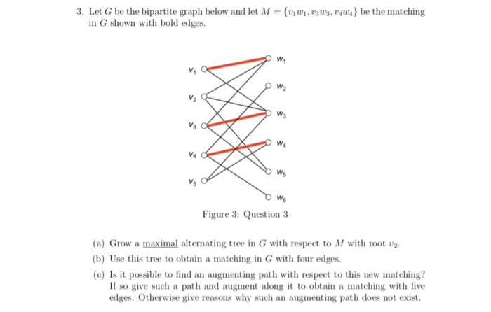 Solved 3. Let G be the bipartite graph below and let M | Chegg.com