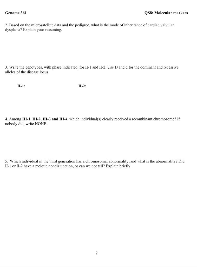 Solved Genome 361 QS8: Molecular Markers Molecular Markers | Chegg.com