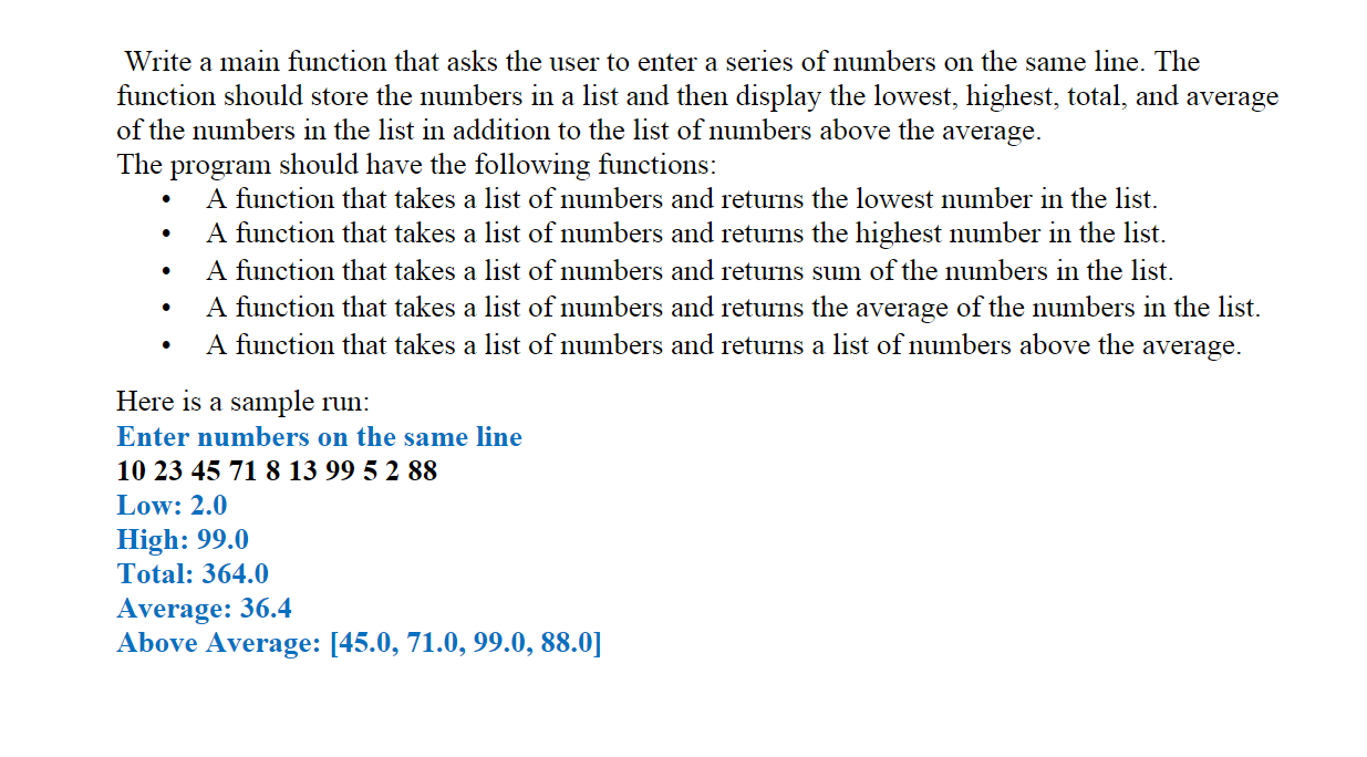 Solved Write a main function that asks the user to enter a | Chegg.com
