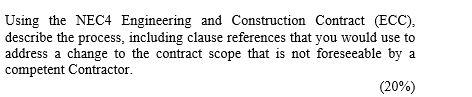 Solved Using The NEC4 Engineering And Construction Contract | Chegg.com