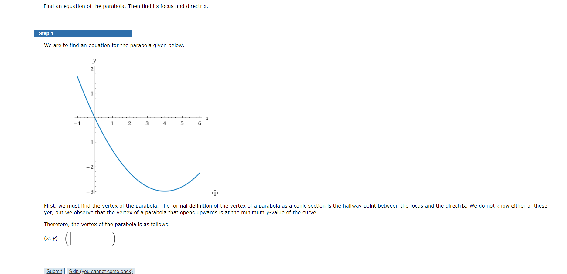 find the equation of parabola with focus and directrix