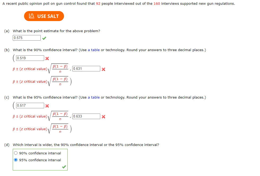 Solved A recent public opinion poll on gun control found | Chegg.com