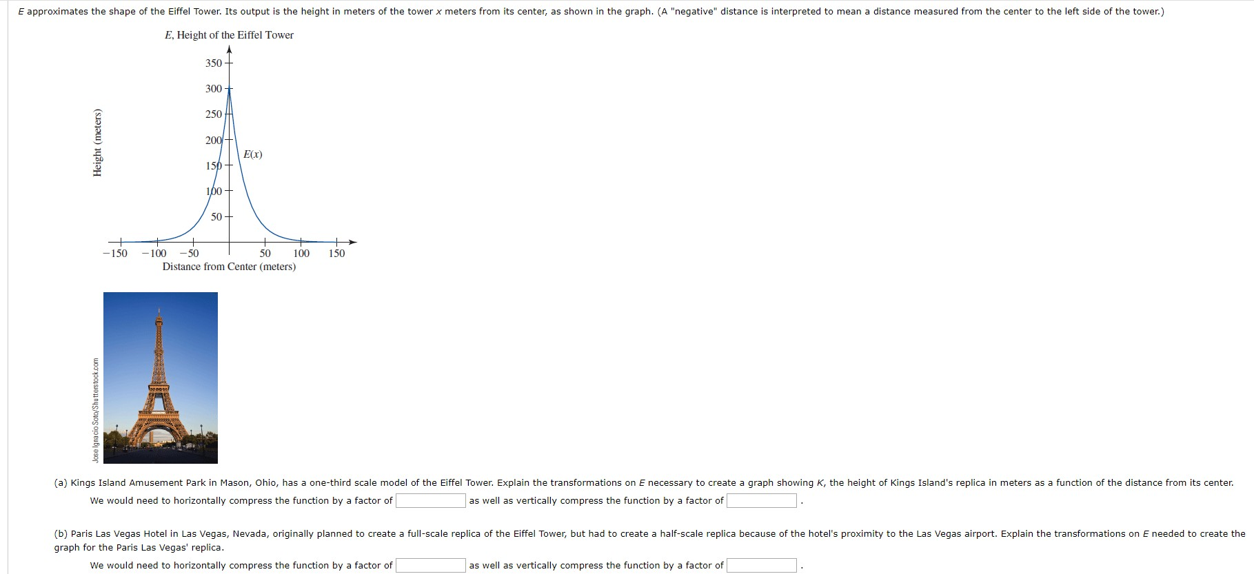 Solved E approximates the shape of the Eiffel Tower. Its
