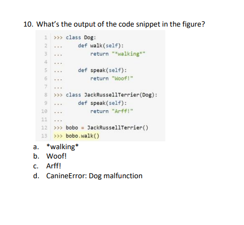 Solved 2. In Python, what does the