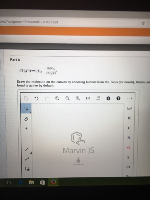 Solved Draw the molecule on the canvas by choosing buttons
