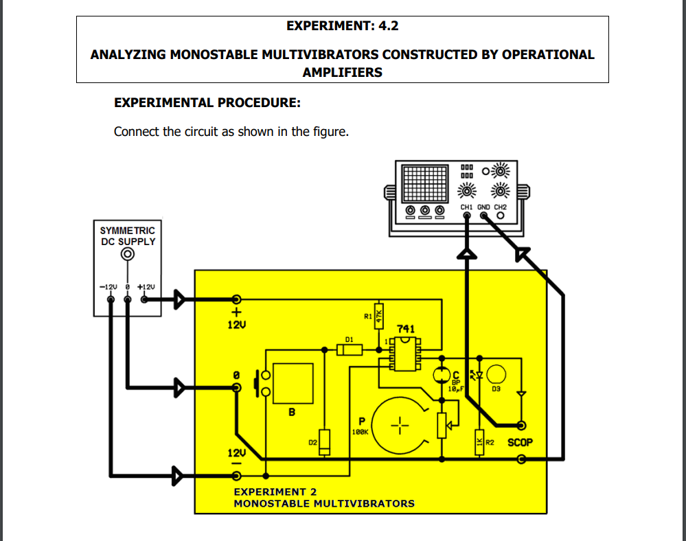 monostable multivibrator lab experiment