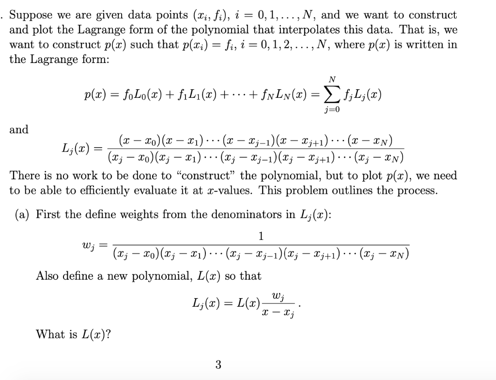 Solved Find L X And Show That Wj 1 L Xj Write All S Chegg Com