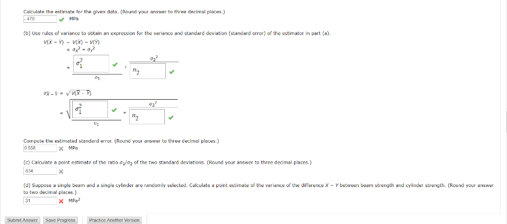 Solved Calculate the estimate for the given data. (Round | Chegg.com