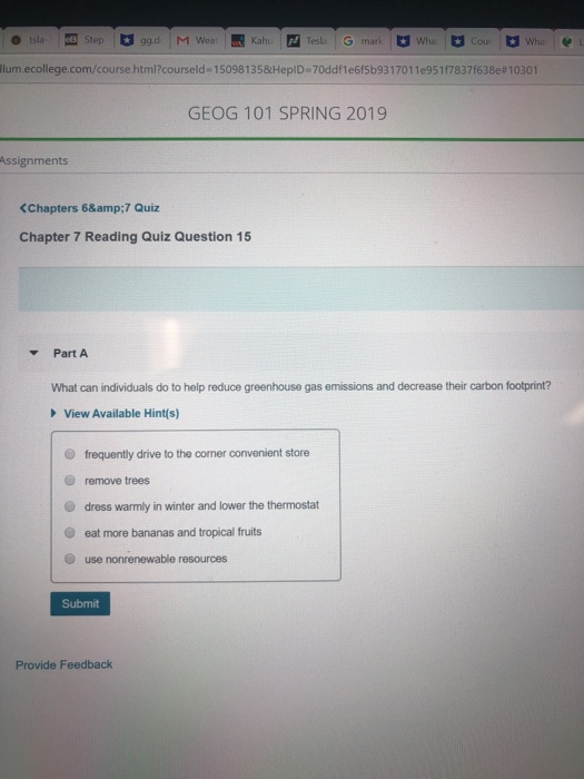 Solved Assignments Chapters 6&7 Quiz Chapter 6 Reading | Chegg.com