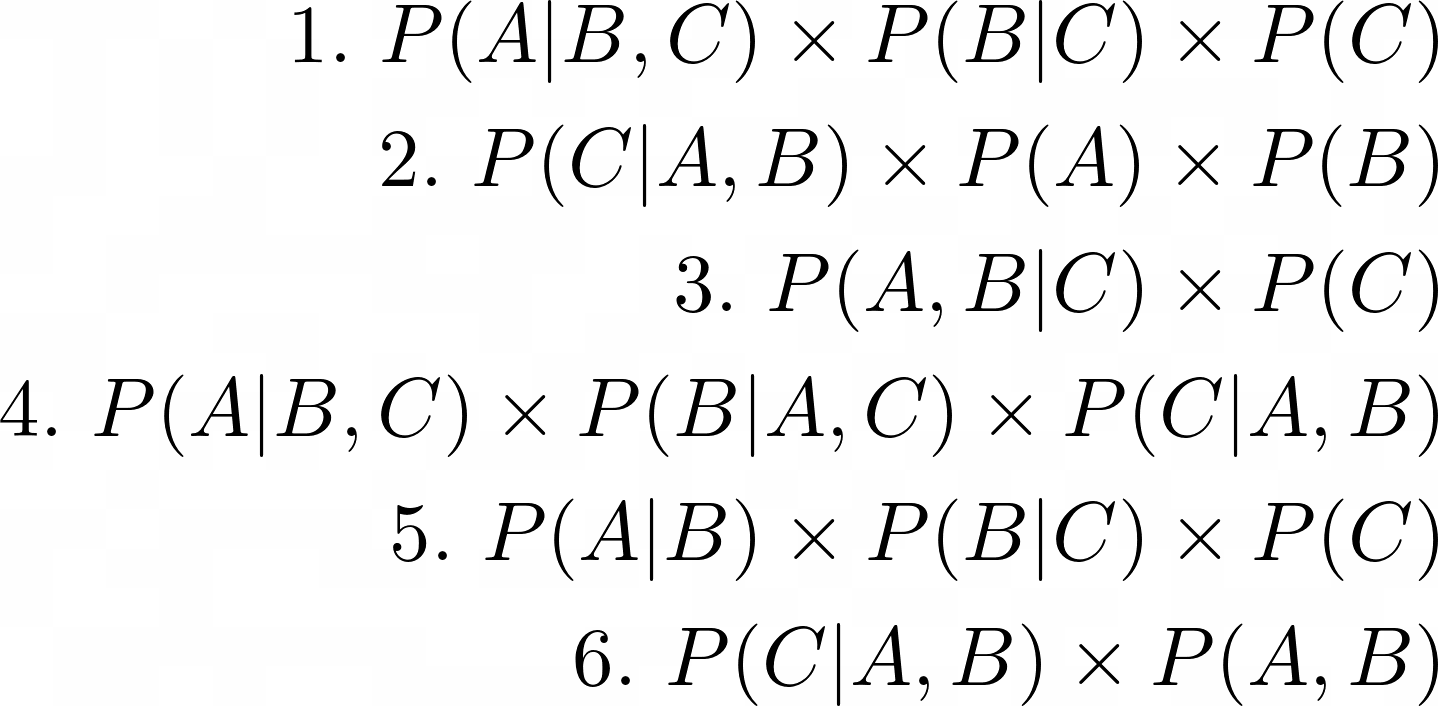 Solved For each of the following probabilistic expressions