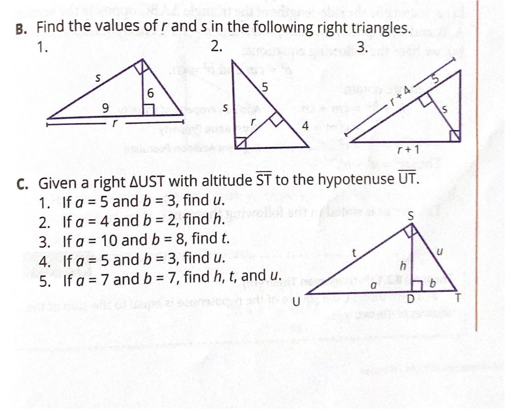 Solved B Find The Values Of R And S In The Following Rig Chegg Com