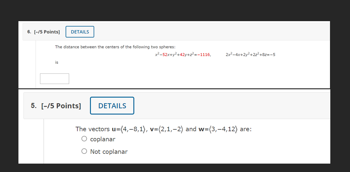 Solved The distance between the centers of the following two | Chegg.com