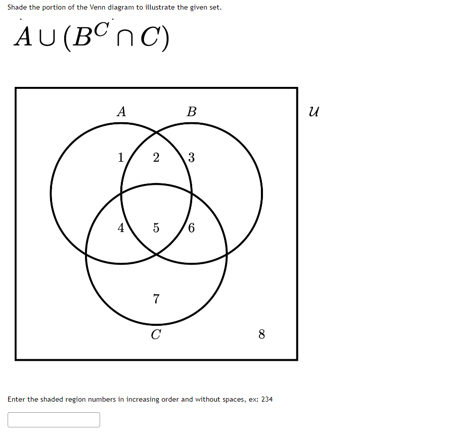 Solved Shade the portion of the Venn diagram to illustrate | Chegg.com