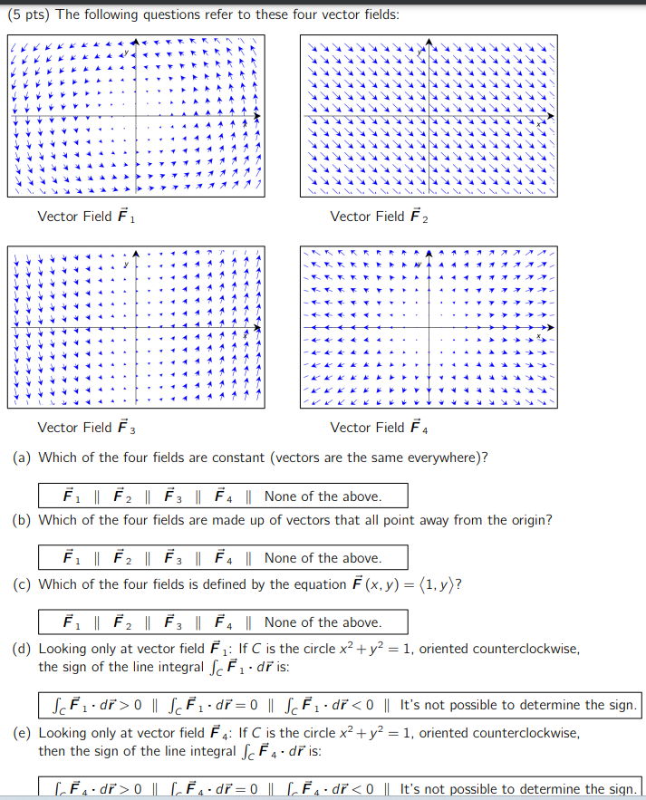 Solved (5 pts) The following questions refer to these four | Chegg.com