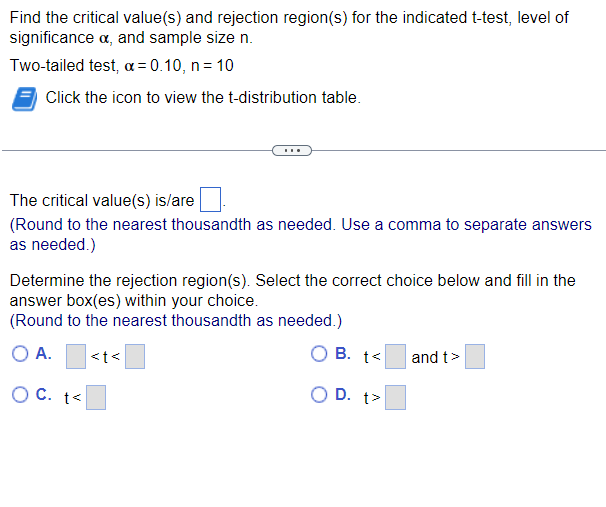 Solved Find the critical value(s) and rejection region(s) | Chegg.com