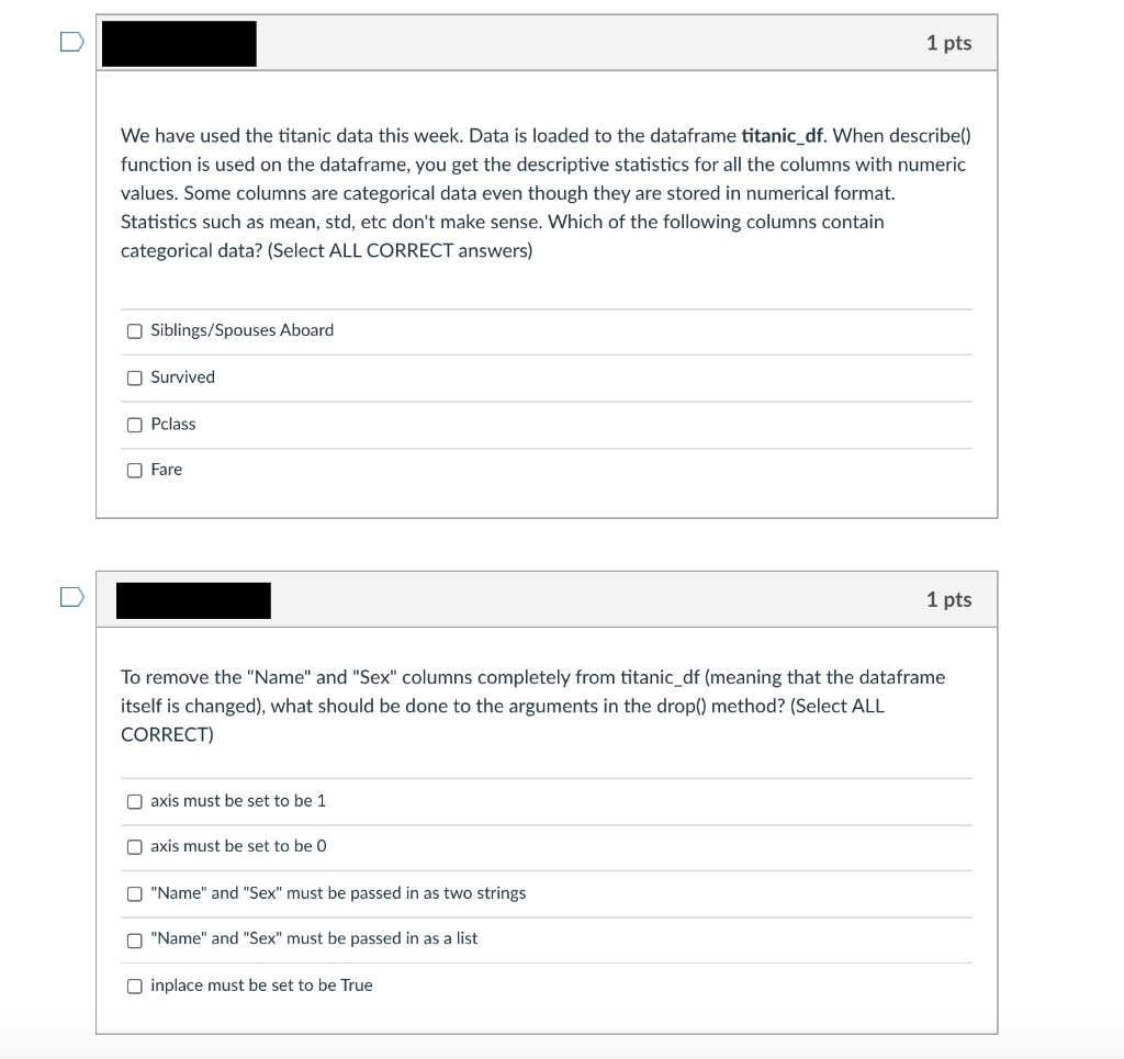 Solved Both the questions can have multiple answers!!! They | Chegg.com