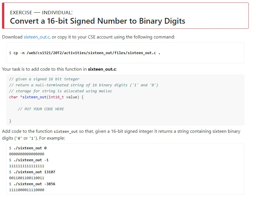 16 Bit Signed Number