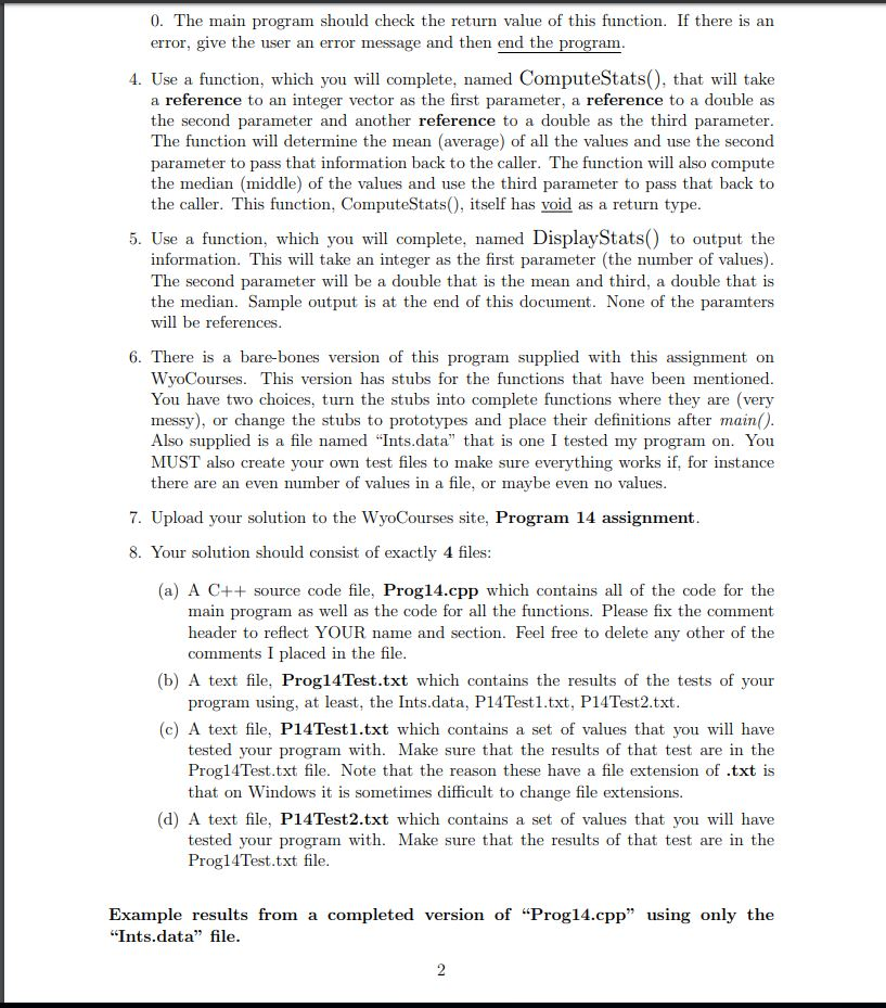 Solved Program 14 1 Purpose This program is designed to be a | Chegg.com
