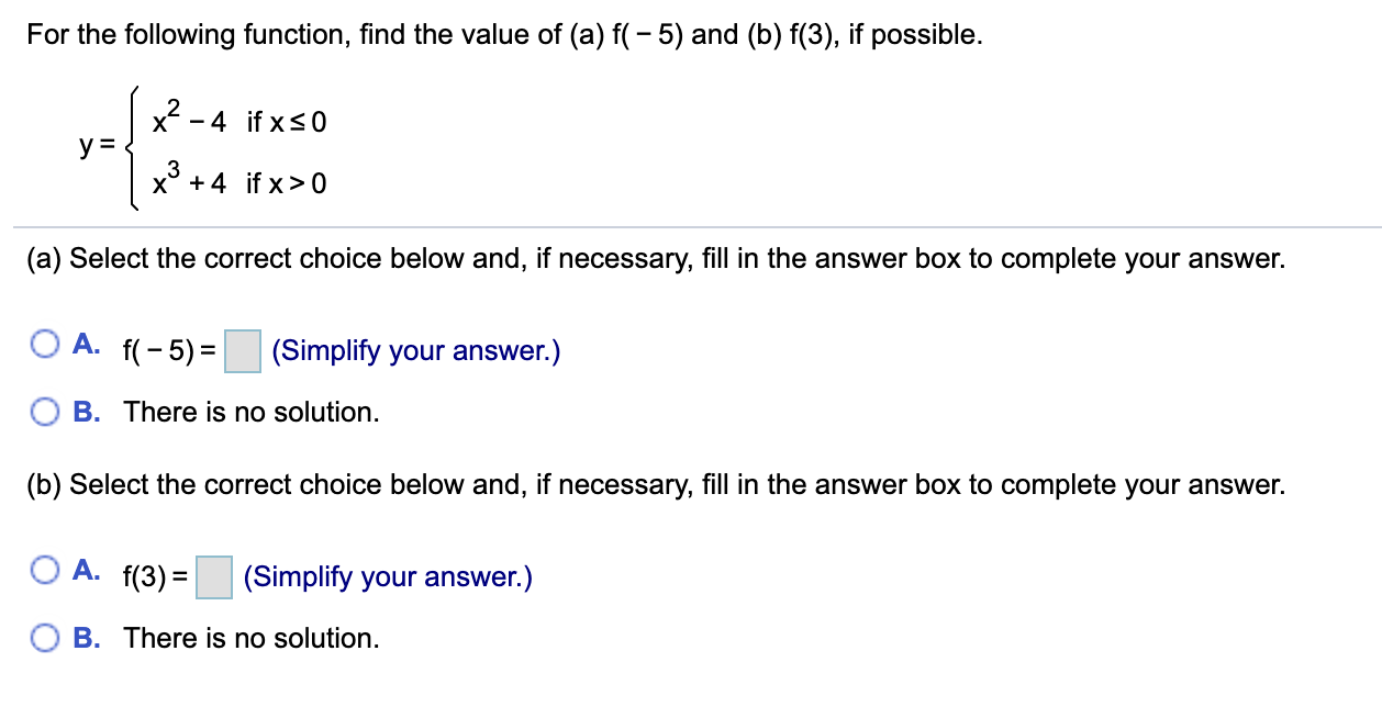 Solved For The Following Function, Find The Value Of (a) | Chegg.com