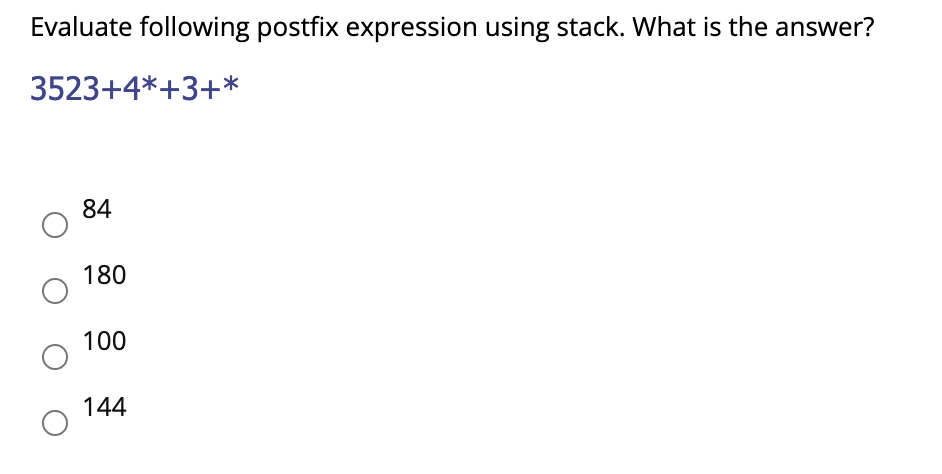 Solved Evaluate following postfix expression using stack. | Chegg.com