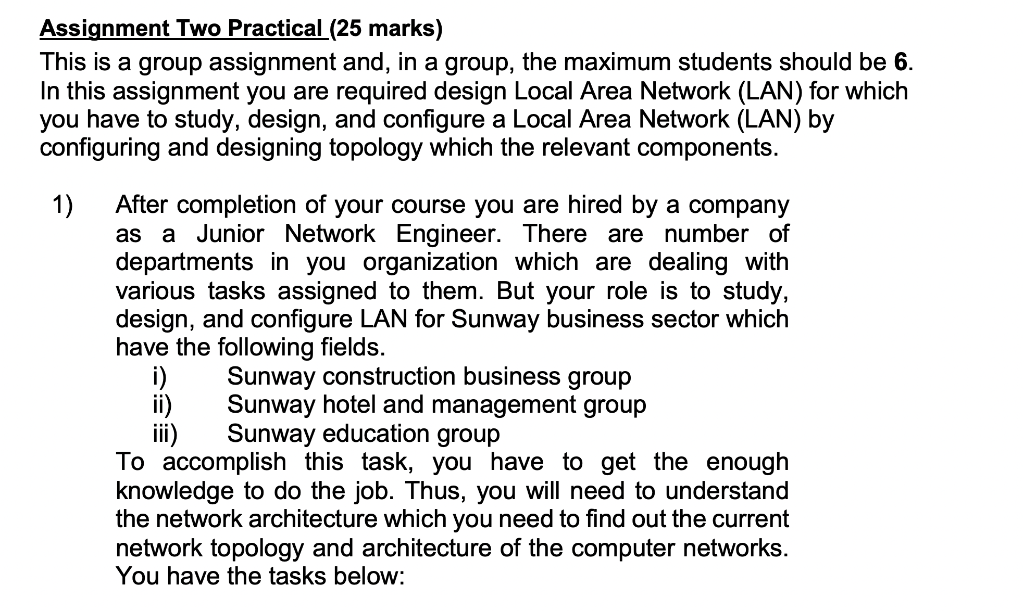 Assignment Two Practical (25 marks) This is a group | Chegg.com