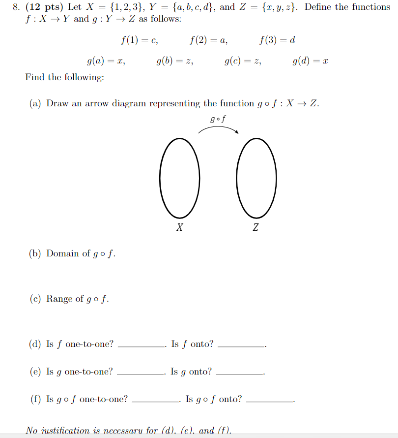 Solved Let X 1 2 3 Y A B C D And Z X Y Chegg Com