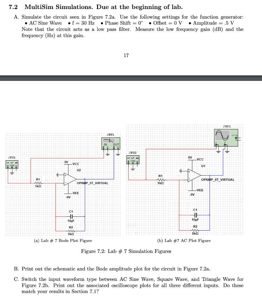 Solved 7.2 MultiSim Simulations. Due at the beginning of | Chegg.com