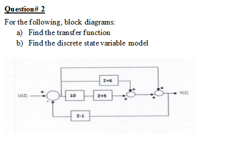 Solved Question# 2 For The Following, Block Diagrams: A) | Chegg.com