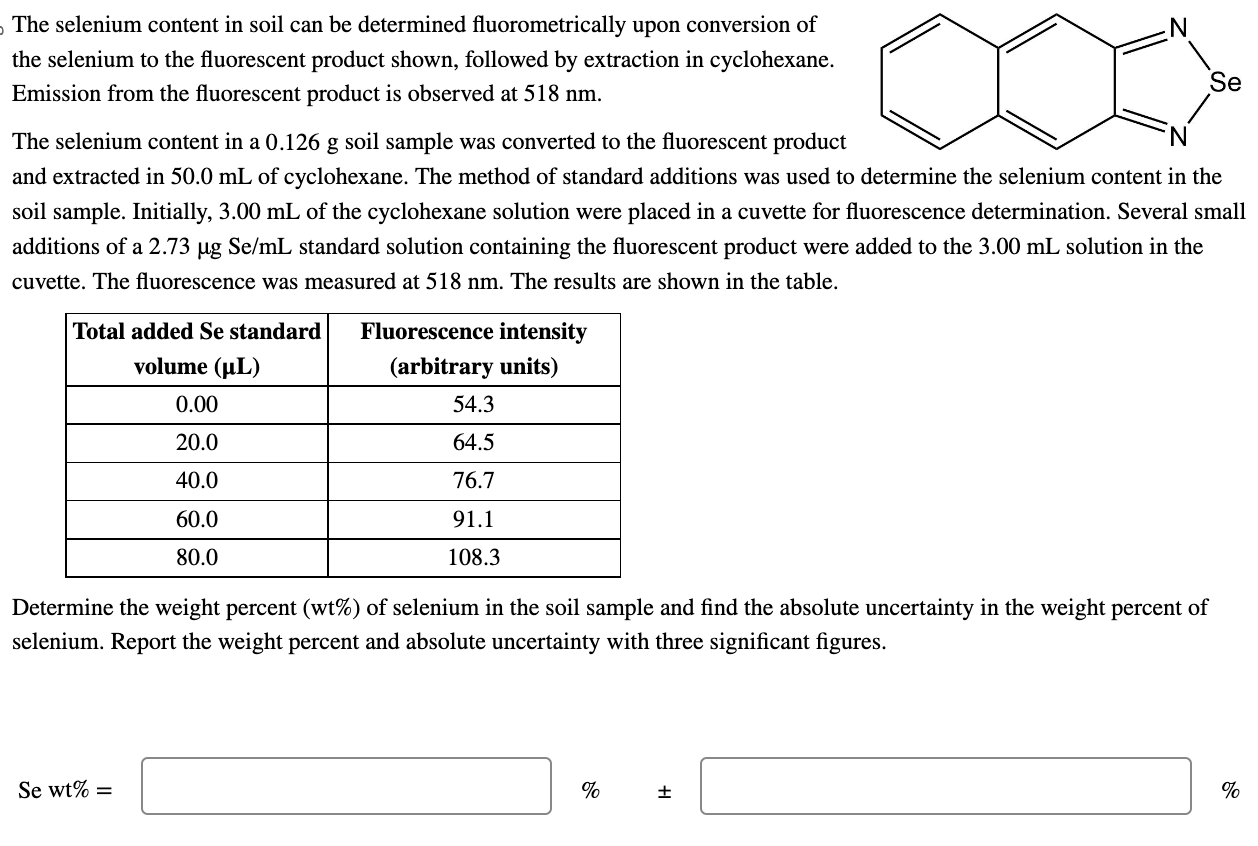 solved-the-selenium-content-in-soil-can-be-determined-chegg