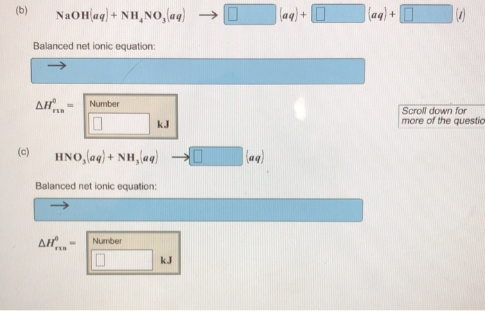 Solved Complete The Chemical And Net Ionic Equations For The | Chegg.com