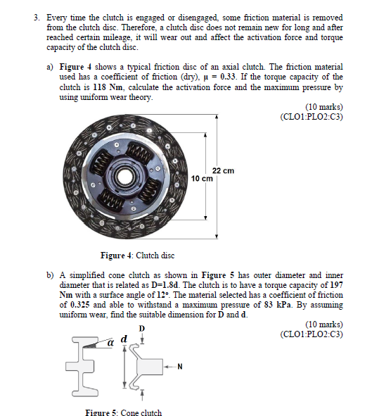 Solved 3. Every time the clutch is engaged or disengaged,