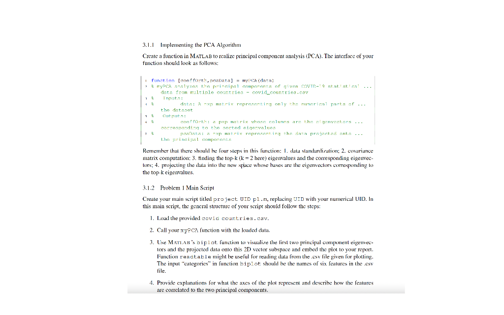 To demonstrate the effectiveness of PCA for analyzing | Chegg.com