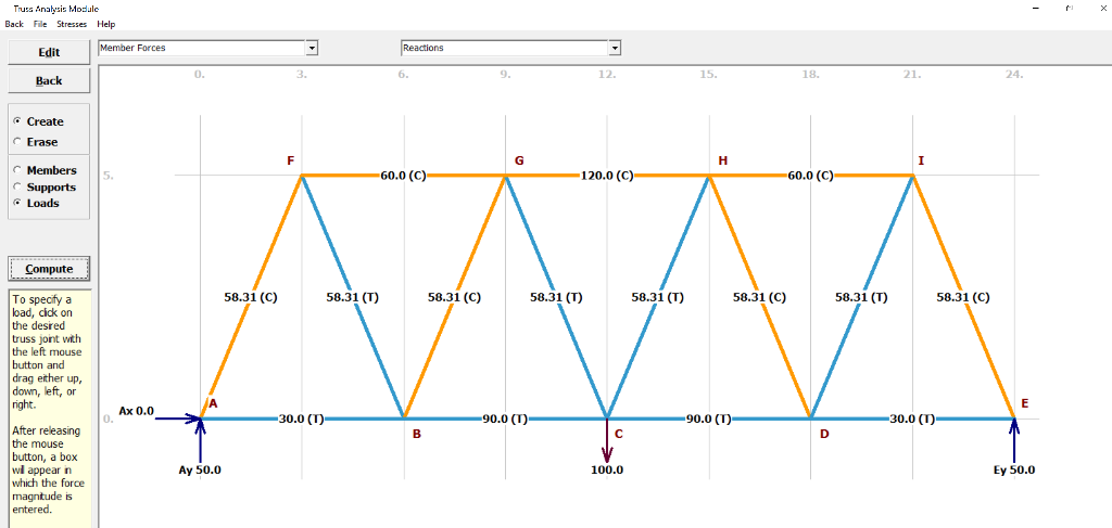 Truss Analysis Module Back File Stresses Help Edit | Chegg.com