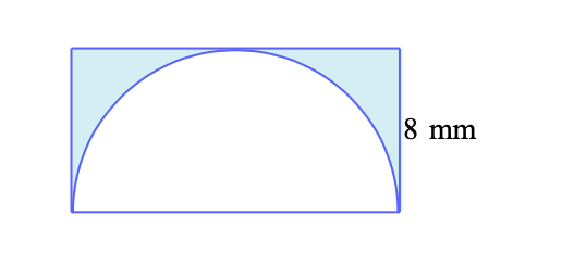 find the area of the shaded region of a rectangle and semicircle