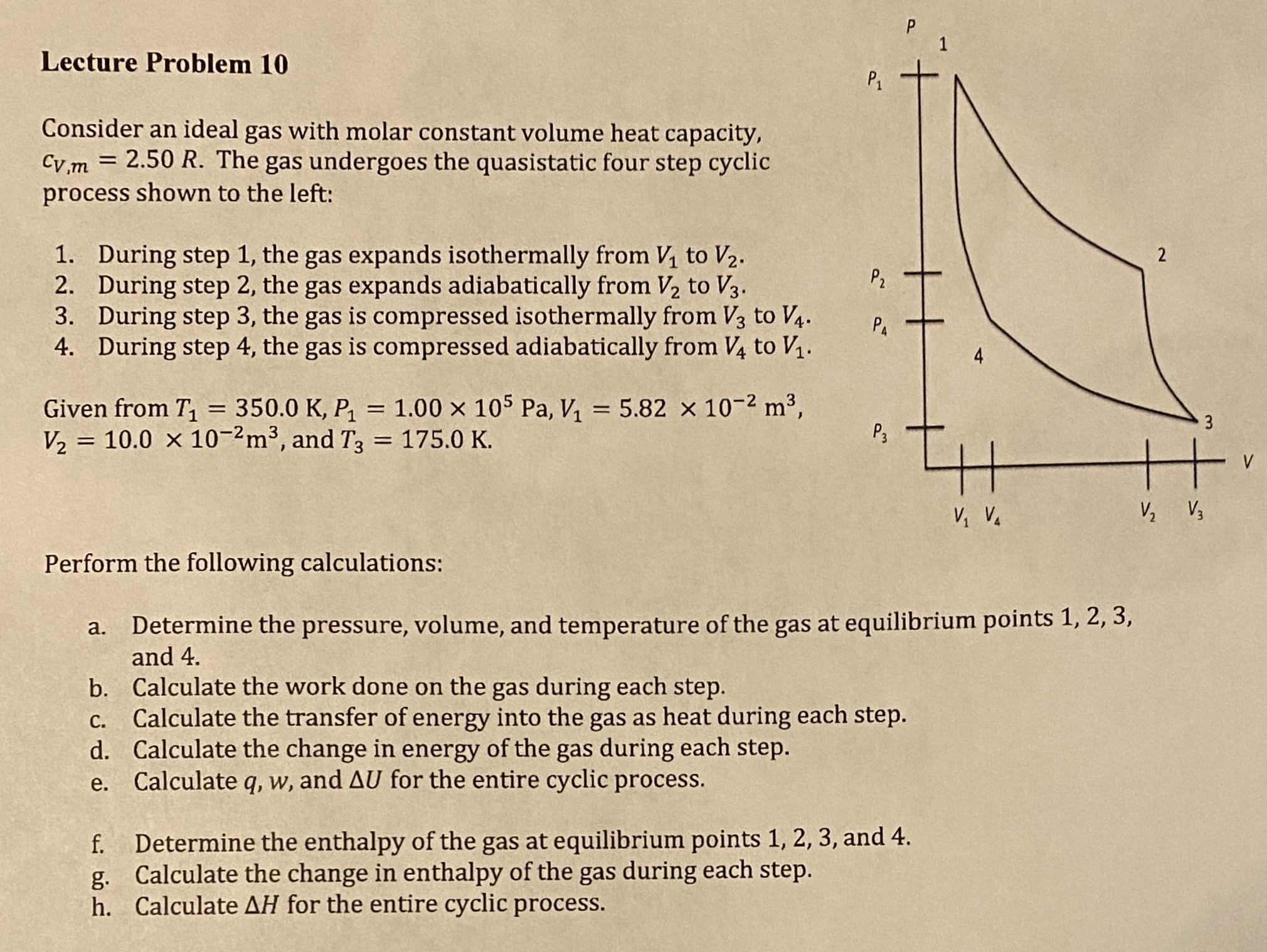 Solved 3 The Molar Heat Capacity At Constant Volume Of A Chegg Com