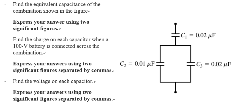 Solved Find The Equivalent Capacitance Of The Combination 0325