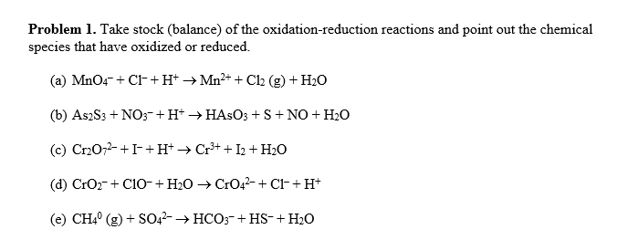 Solved Problem 1. Take stock (balance) of the | Chegg.com