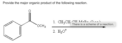 Solved Provide the major organic product of the following | Chegg.com