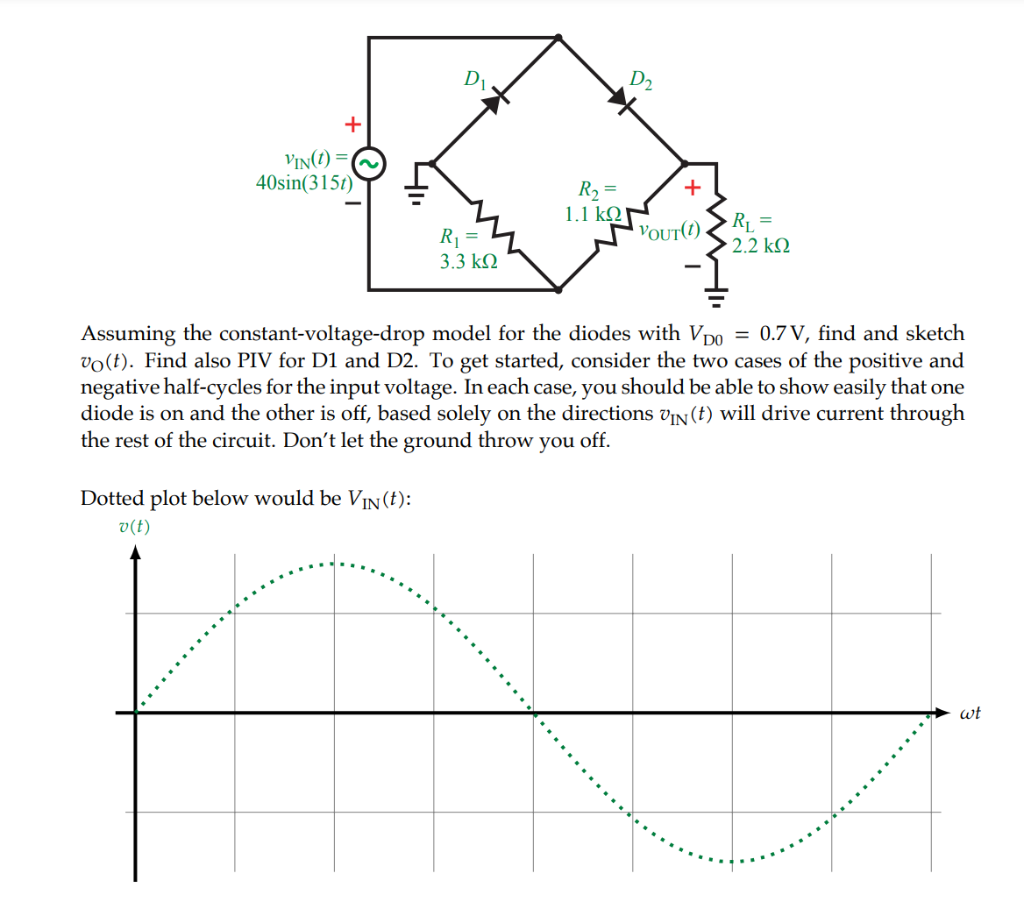 Solved Assuming The Constant-voltage-drop Model For The | Chegg.com