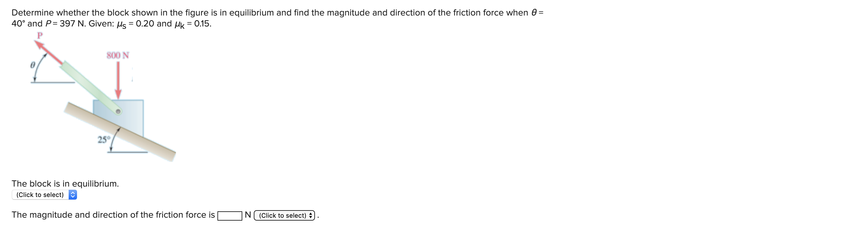 Solved Determine whether the block shown in the figure is in | Chegg.com