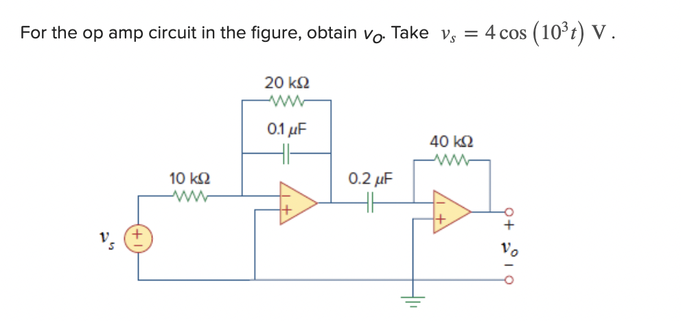 Solved For the op amp circuit in the figure, obtain vO. Take | Chegg.com