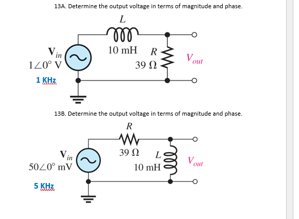 Solved 13 A. Determine the output voltage in terms of | Chegg.com