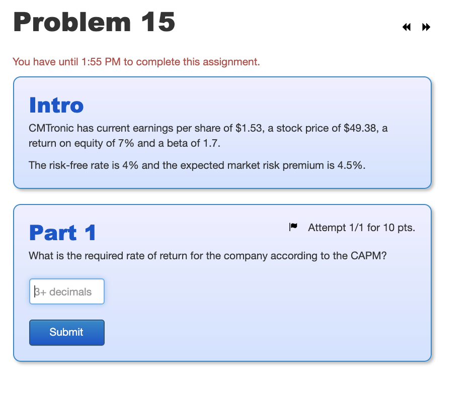 Solved Problem 15 You have until 1:55 PM to complete this | Chegg.com
